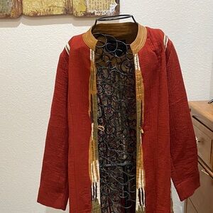 Soft Surroundings Gold and Red Jacket